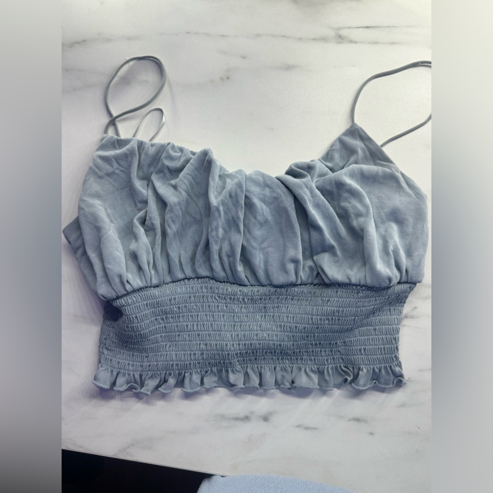 Light blue crop top